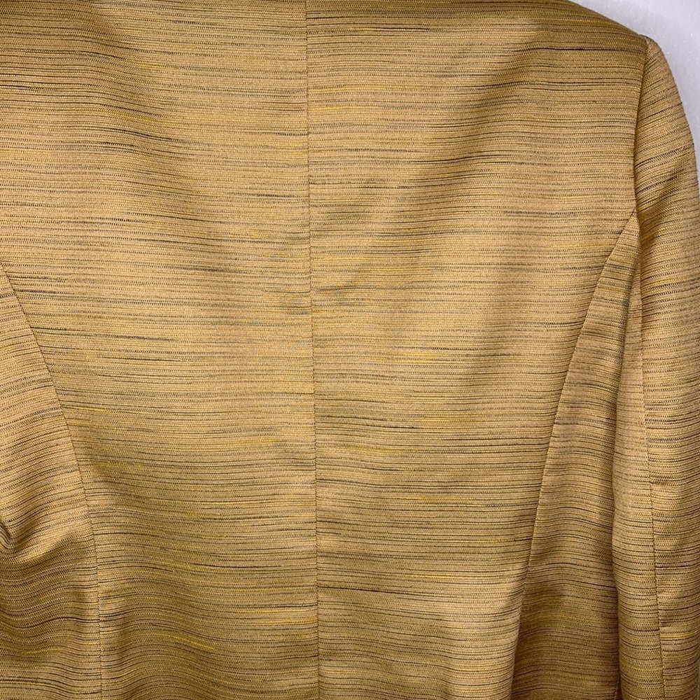 KASPER Blazer Mustard Gold Single Breasted Statement Dinner Jacket 3D Buttons - Picture 5 of 11